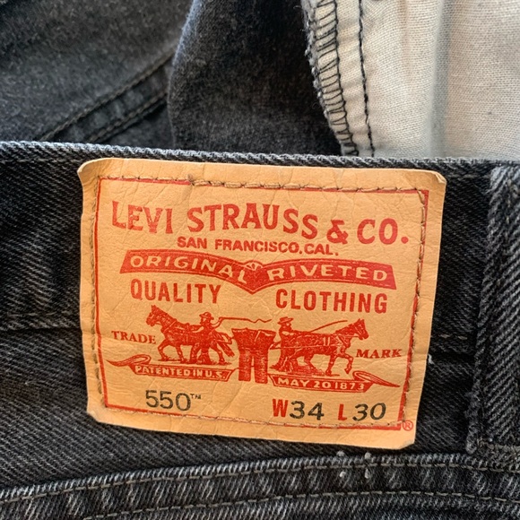 Vintage Lev’s Strauss Mens 550 Mens black Denim Jeans Size 34x30 331/7 - Picture 5 of 5